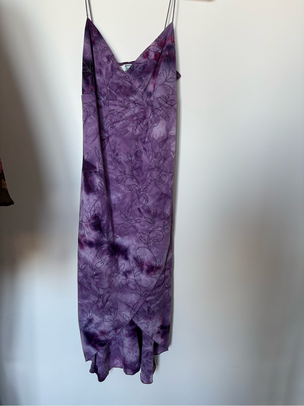 Purple Floral glitter Slip Dress